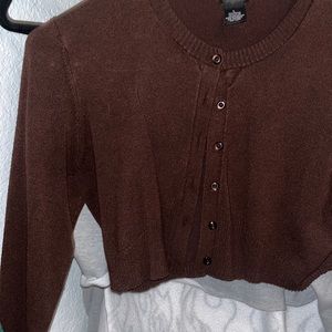 Button up Crop Long Sleeve